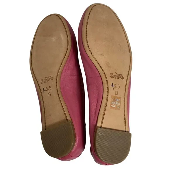 COACH Flatiron Ballet Flats A01667 Rouge Pink w/ Charm NWOB Womens Size 5.5B - Picture 5 of 7